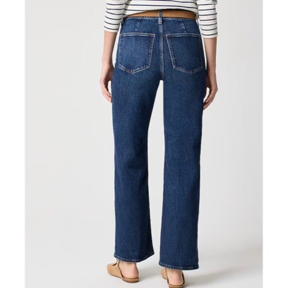 J.Crew Womens Curvy Full-Length Wide Leg High Rise Jeans Size 29 Dark Indigo - Picture 2 of 9